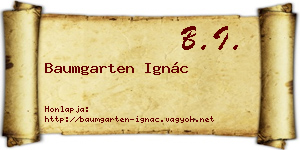 Baumgarten Ignác névjegykártya
